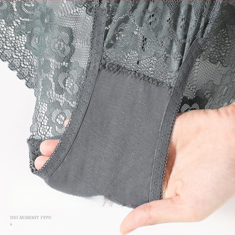 Plus dydžio aukštos liemens nėrinių kelnaitės su atvira gėlių raiška, kvėpuojančios, nailonas 90% su medvilnine įdaila 90%