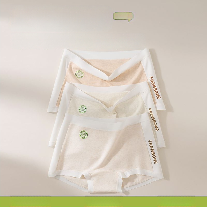 Moteriški medvilniniai bokseriai su antibakteriniu kirkšnies įdėklu, kvėpuojantys, pilvo parama, vidutinio aukščio juosmuo