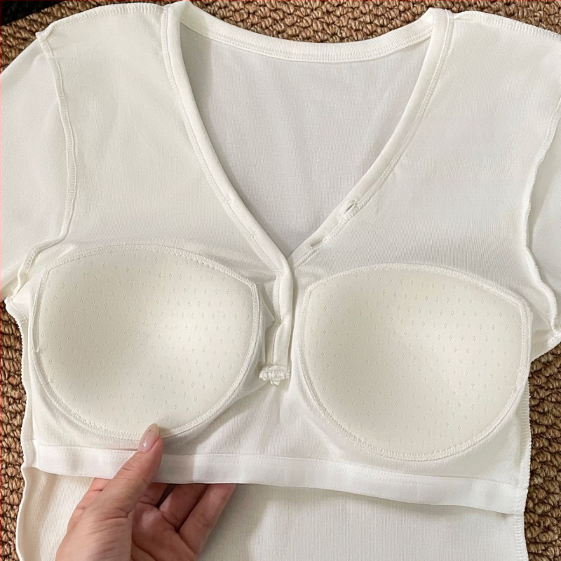Ženski bazni top s Henley ovratnikom i gumbima, s jastučićem za prsnu, gusta viskoza, dugi rukav, jesen-zima