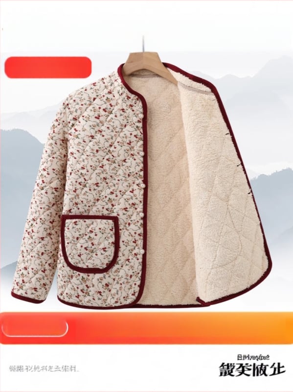 Ženski zimski kaput od pamuka s V ovratnikom, uski struk, debelo punjenje, standardna duljina