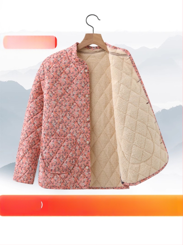 Ženski zimski kaput od pamuka s V ovratnikom, uski struk, debelo punjenje, standardna duljina