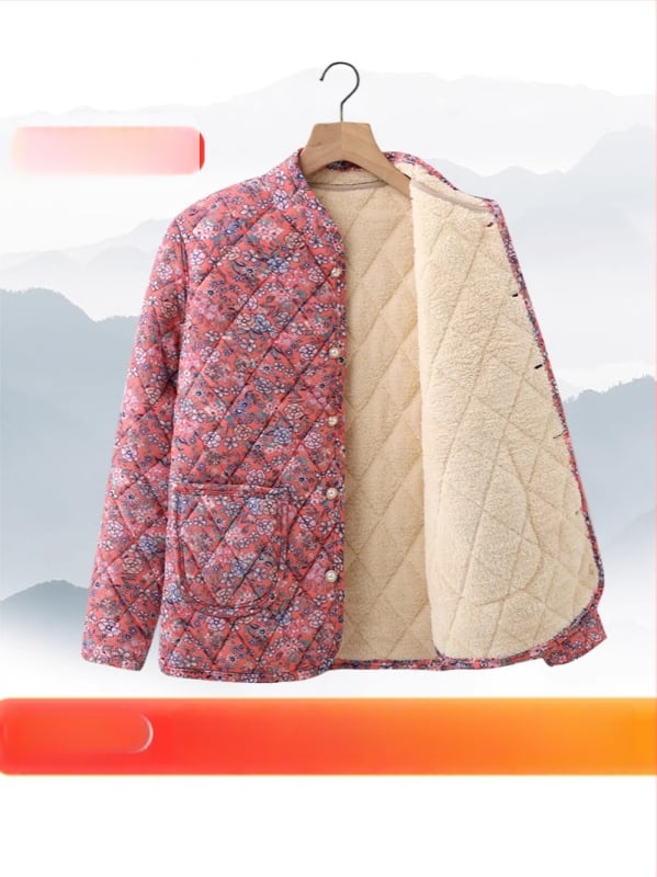 Ženski zimski kaput od pamuka s V ovratnikom, uski struk, debelo punjenje, standardna duljina