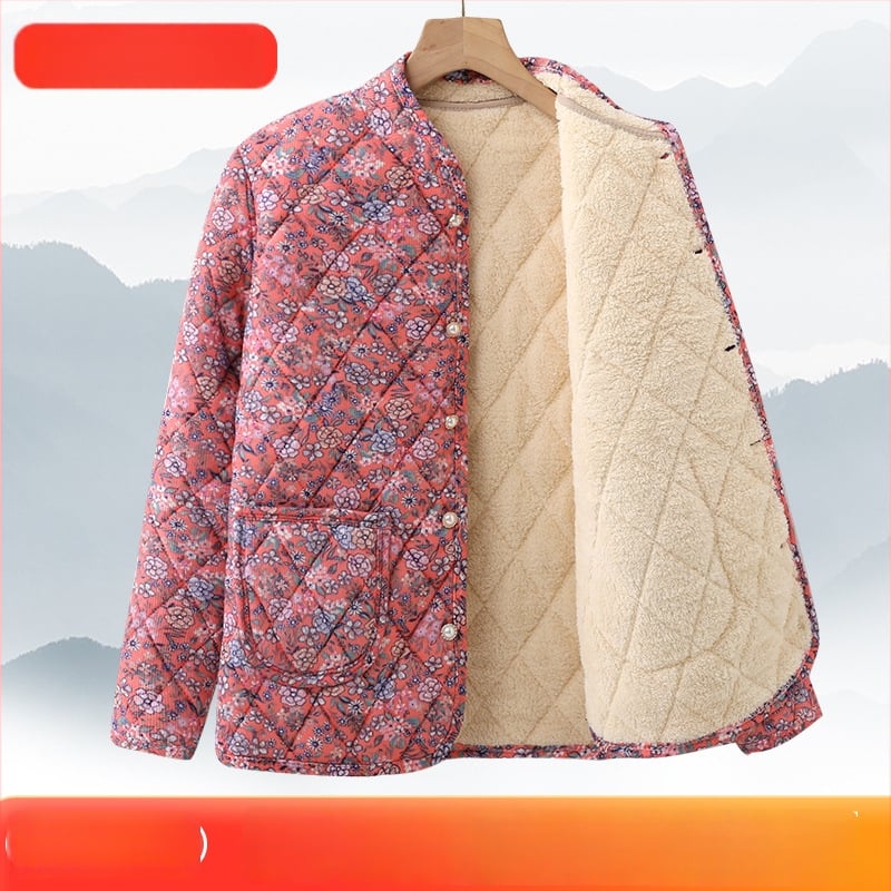 Ženski zimski kaput od pamuka s V ovratnikom, uski struk, debelo punjenje, standardna duljina