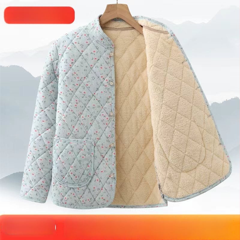 Ženski zimski kaput od pamuka s V ovratnikom, uski struk, debelo punjenje, standardna duljina