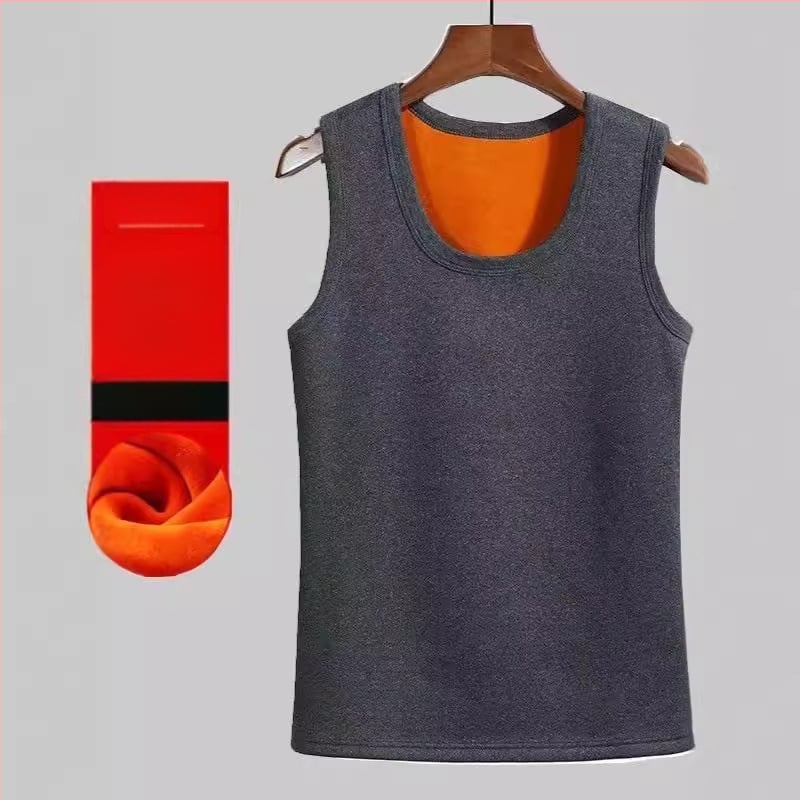 Férfi meleg mellény fleece belsővel, vastag poliészter anyag, oldalsó zsebek, hétköznapi alapréteg, téli 2024