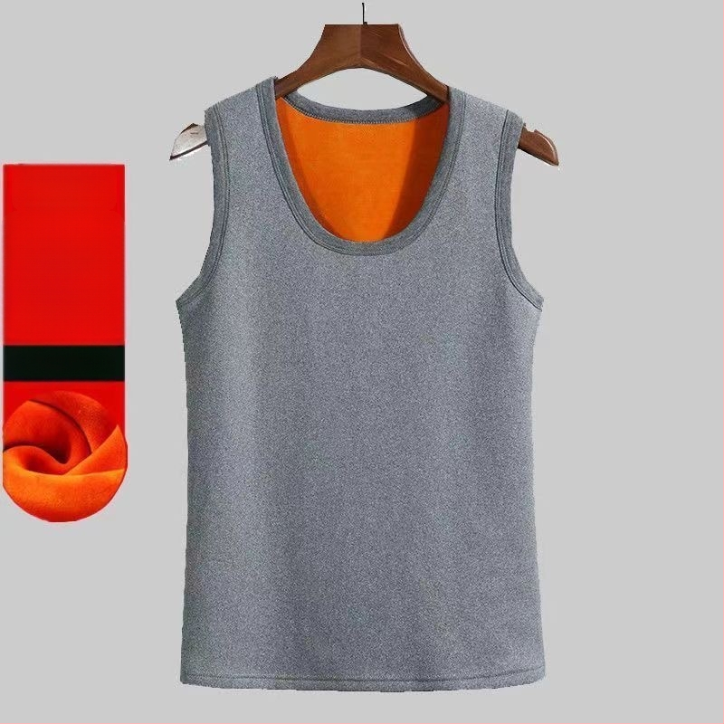 Férfi meleg mellény fleece belsővel, vastag poliészter anyag, oldalsó zsebek, hétköznapi alapréteg, téli 2024