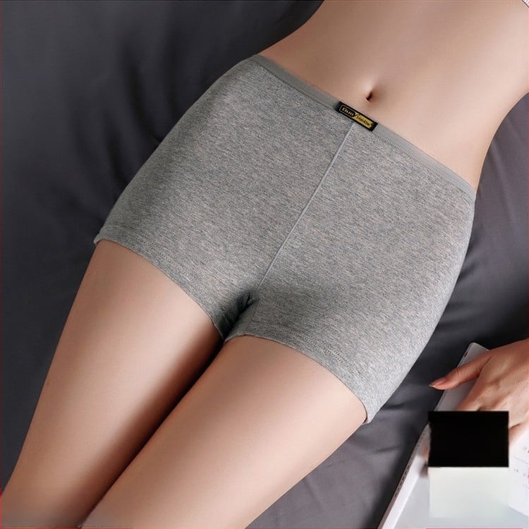 Moteriški medvilniniai bokseriai su vidutine talija, be siūlių, pavasariui