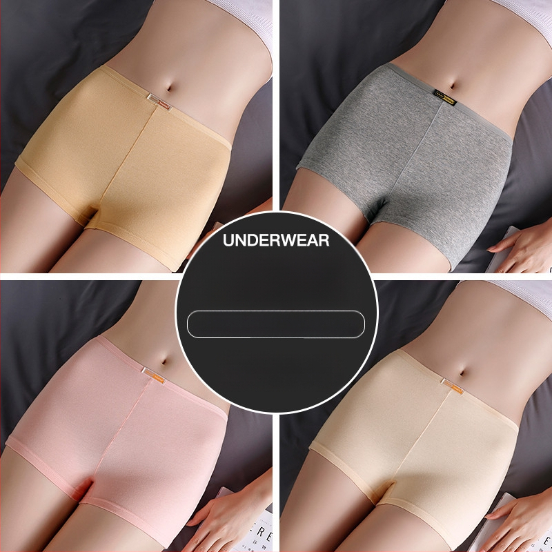 Moteriški medvilniniai bokseriai su vidutine talija, be siūlių, pavasariui