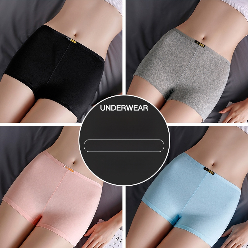 Moteriški medvilniniai bokseriai su vidutine talija, be siūlių, pavasariui