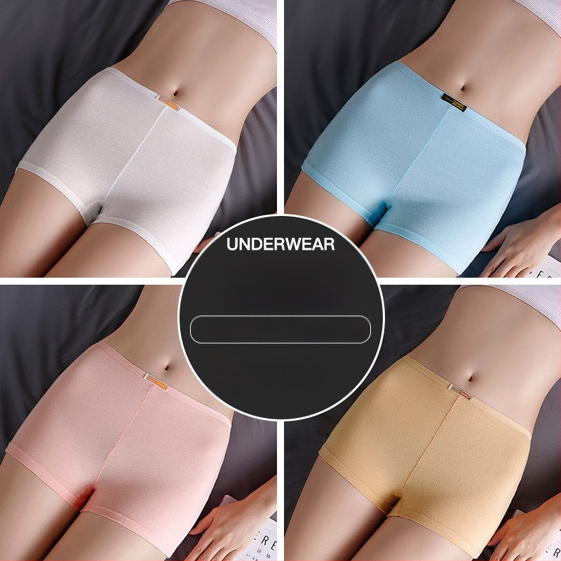 Moteriški medvilniniai bokseriai su vidutine talija, be siūlių, pavasariui