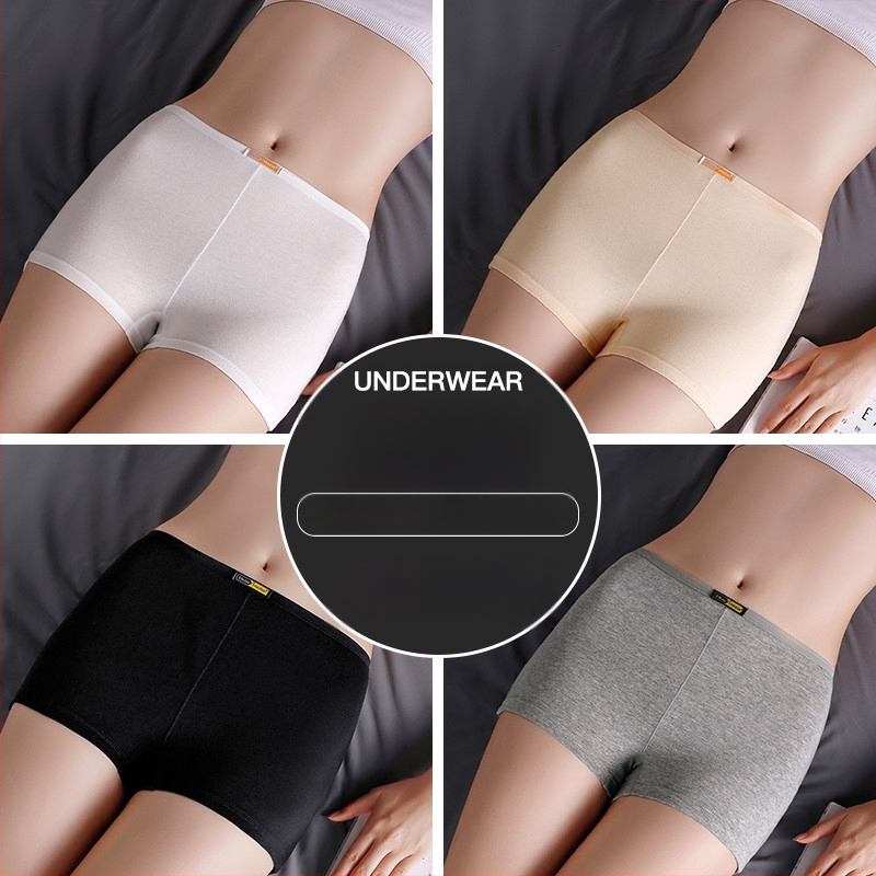 Moteriški medvilniniai bokseriai su vidutine talija, be siūlių, pavasariui