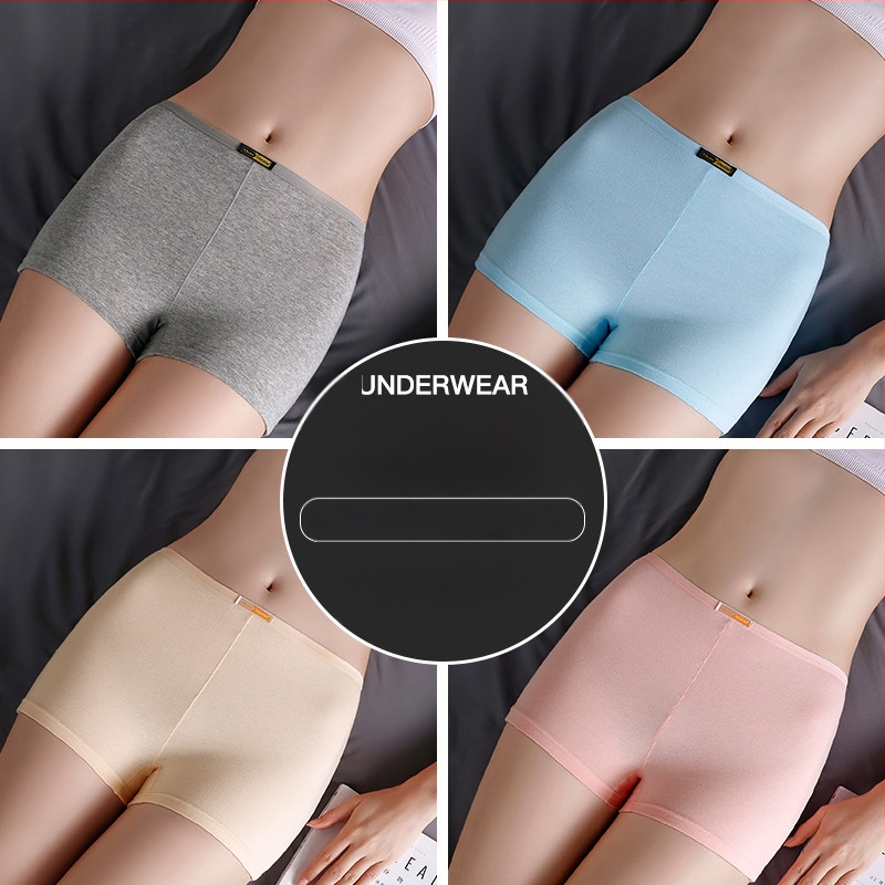 Moteriški medvilniniai bokseriai su vidutine talija, be siūlių, pavasariui