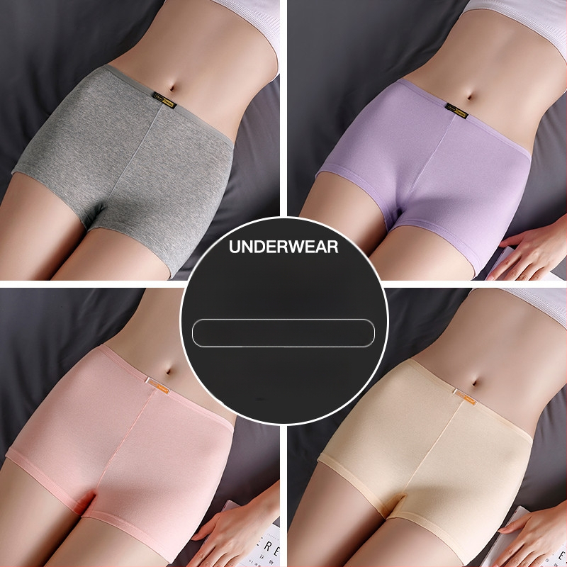 Moteriški medvilniniai bokseriai su vidutine talija, be siūlių, pavasariui