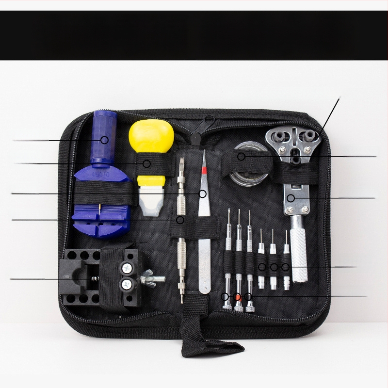 Ολοκληρωμένο σετ εργαλείων επισκευής ρολογιών με εργαλείο ανοίγματος πίσω καπακιού, αντικατάσταση μπαταρίας και αφαίρεση λουριού για μηχανικά ρολόγια