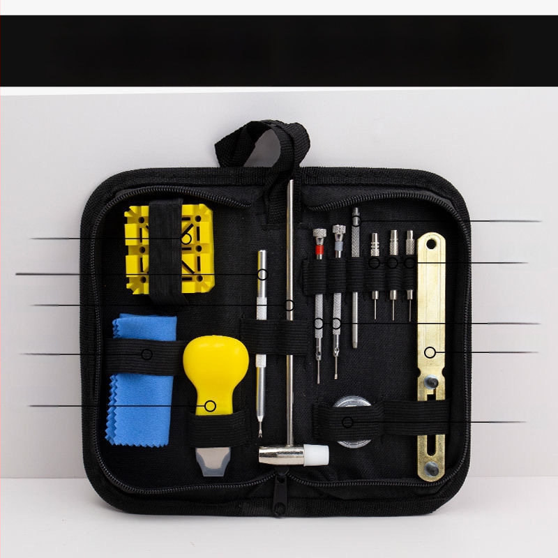 Ολοκληρωμένο σετ εργαλείων επισκευής ρολογιών με εργαλείο ανοίγματος πίσω καπακιού, αντικατάσταση μπαταρίας και αφαίρεση λουριού για μηχανικά ρολόγια