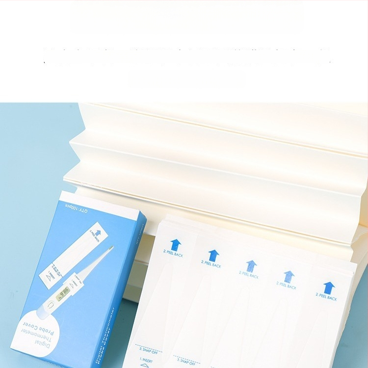 Vienkartinis gyvūnėlių termometro rinkinys su analinės temperatūros gaubteliais, dėžutėje 100 vnt, įskaitant burnos gaubtus