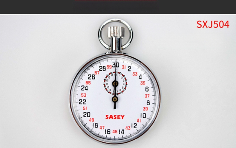 Mechaninis chronometras su nerūdijančio plieno korpusu, atsparus vandeniui, su pauzės funkcija, minimali skalė 0,1, grynoji masė 120 g