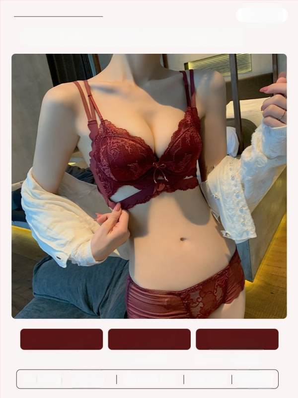 Бюстгальтер за малък бюст с поддържащ ефект, без метална тел, найлонова материя, чашки Rabbit Ear Cup, задно триредово закопчаване, стил 3/4