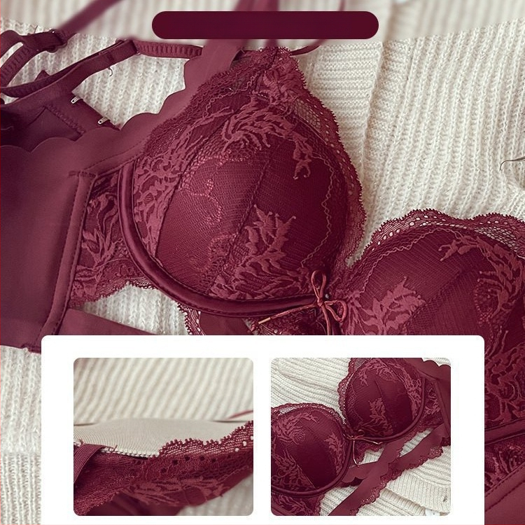 Бюстгальтер за малък бюст с поддържащ ефект, без метална тел, найлонова материя, чашки Rabbit Ear Cup, задно триредово закопчаване, стил 3/4