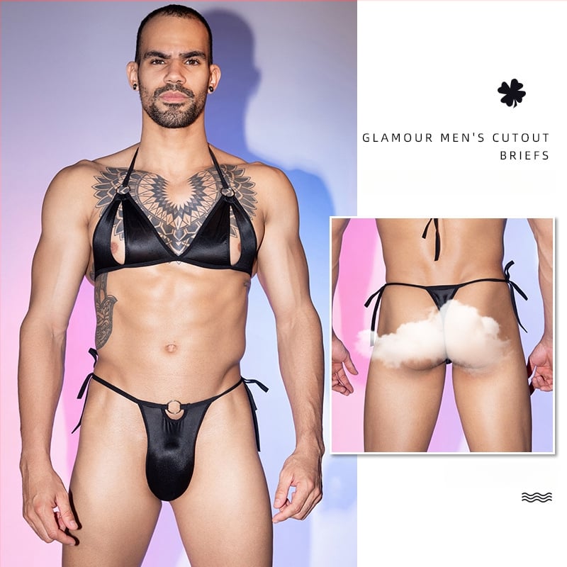 Férfi vékony, lélegző nylon alsónemű U-alakú zsebbel, japán stílusú, alacsony derekú