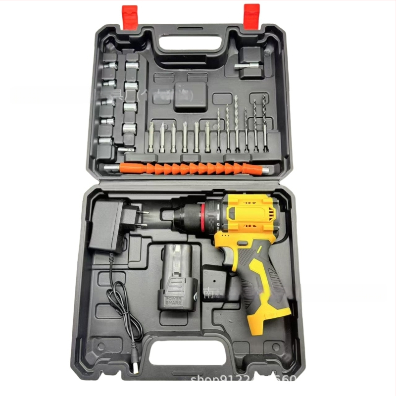 Bezkontaktinis belaidis grąžtas su Li-ion baterija, be šerklio, 2 greičiai, trijų žąsnų laikiklis, į priekį/atgal