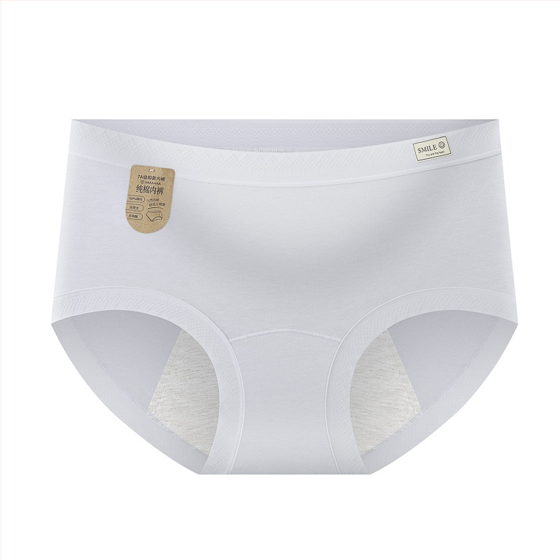 Памучни дамски менструални долнища, антибактериална зона в чатната област, защита от протичане, средна талия, основна тъкан 95% памук, вложка 95% памук.