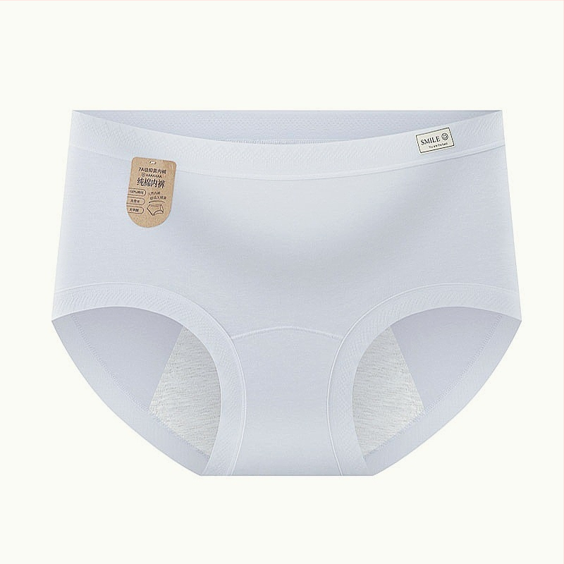 Памучни дамски менструални долнища, антибактериална зона в чатната област, защита от протичане, средна талия, основна тъкан 95% памук, вложка 95% памук.