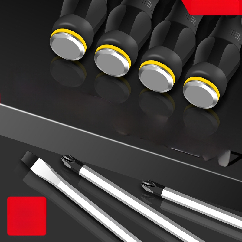 Skrutkovačių komplektas su kryžmine (Phillips) ir plokščia galva, magnetinis, chromo-vanadžio plienas, rankena PP, svoris 0,12 kg