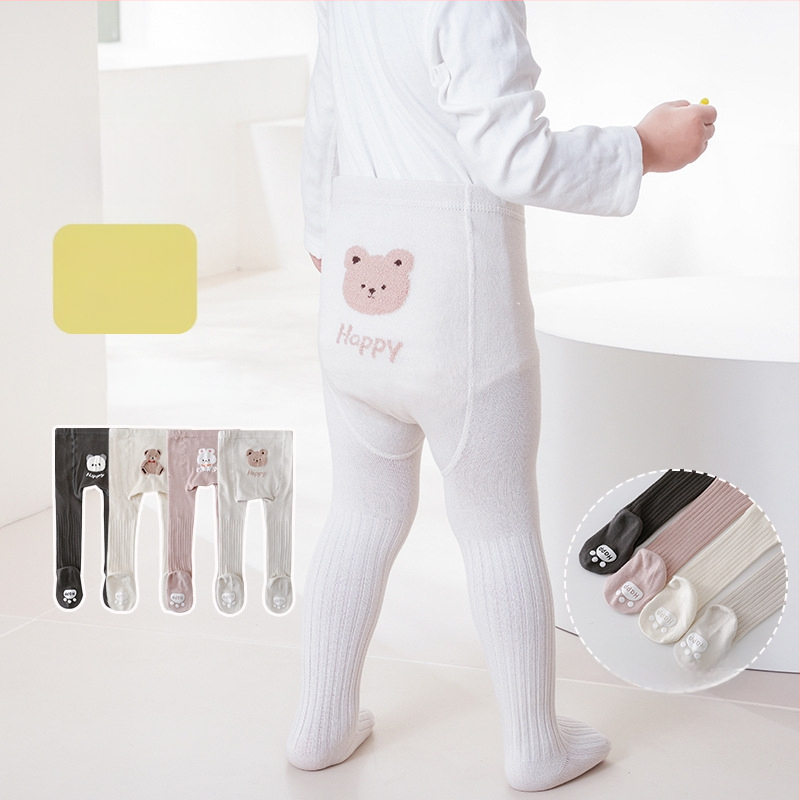 Бебешки унисекс памучни легинси с животински принт, противохлъзгащи, висока талия, 76.6% памук