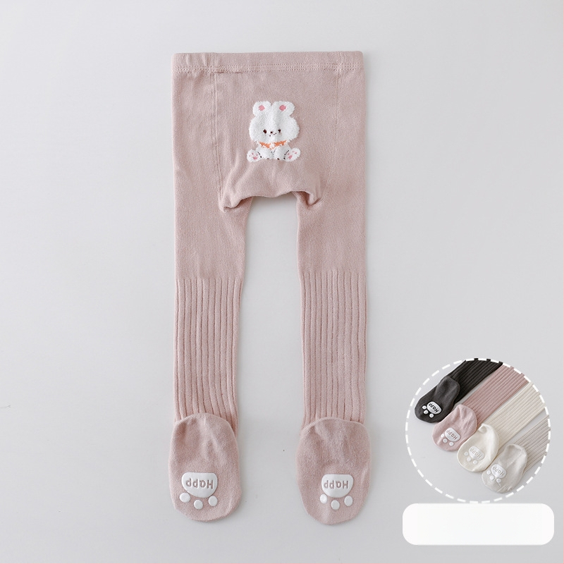 Бебешки унисекс памучни легинси с животински принт, противохлъзгащи, висока талия, 76.6% памук