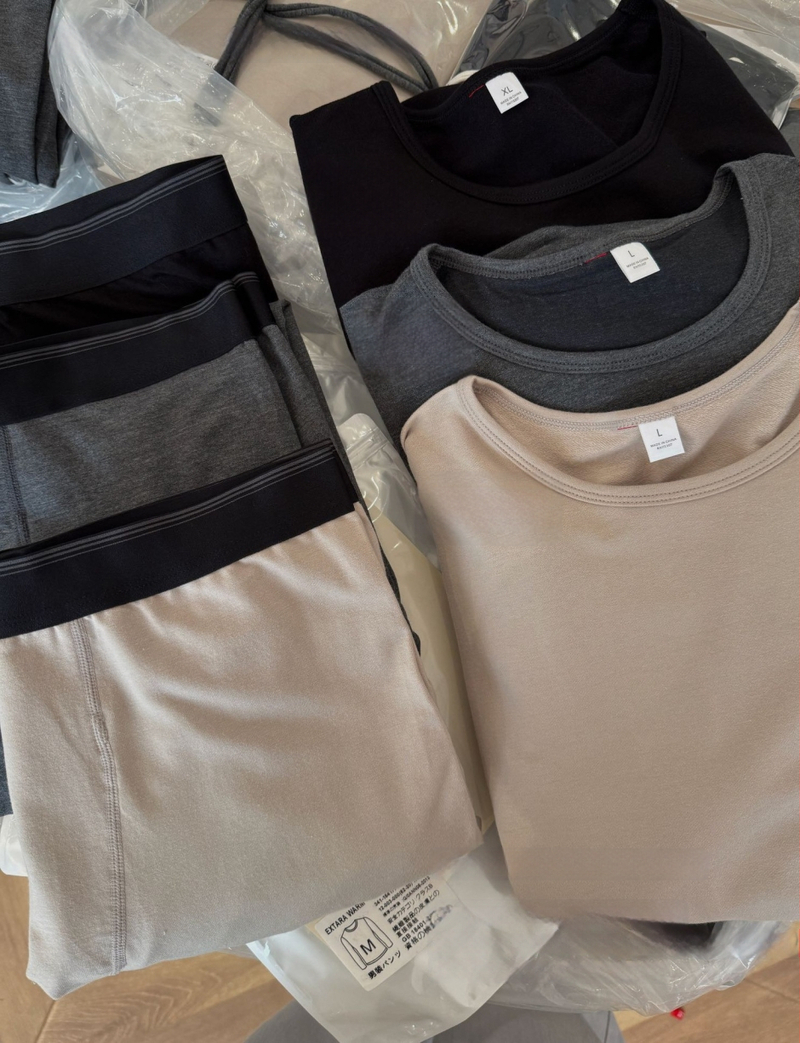 Heattech Terminio fliso apatinių komplektas, Anti‑statinis, Anti‑Pilling, Kvėpuojantis, Išlaiko šilumą; Akrilo pluoštas 35% išorė ir 35% pamušalas, 180 g/m2, Vienas sluoksnis