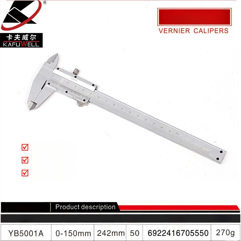 Kraftwell vernier tolómérő digitális kijelzővel, rozsdamentes acél