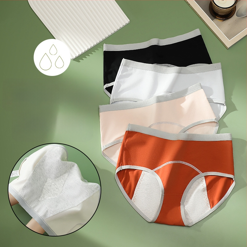 Менструални дамски панталони от памук – основна материя 95% памук, подплата от памук 95%, средно висока талия, защита от протичане