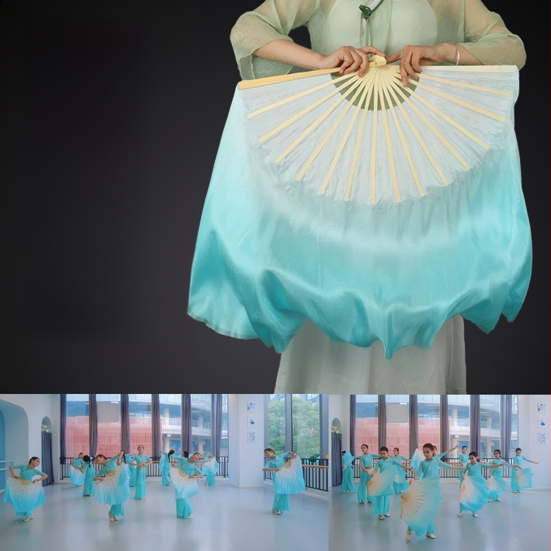 Двустранен танцов фен от естествена коприна за класически танц — Код: F997T9H9JTM6T5, Марка: Other, В наличност, Лято 2021