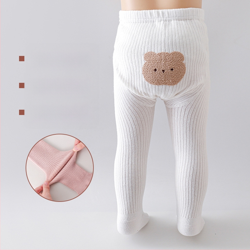 Детски памучни легинги с висока талия и сладък животински принт, пълна дължина, за деца 1–3 години, еластични и комфортни, за пролет и есен