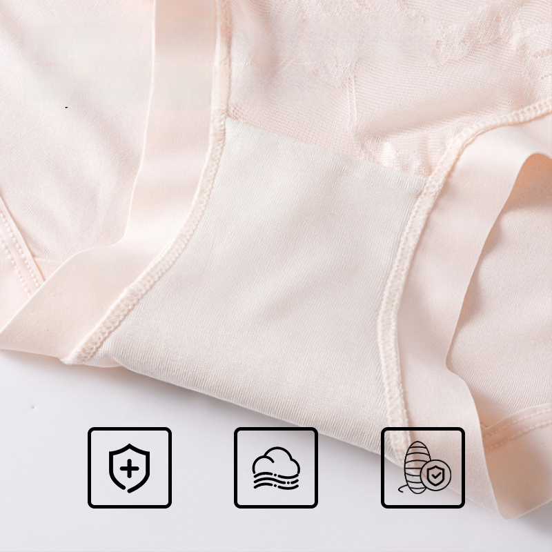 Plus-size ženske gaćice s visokim strukom i čipkom, od najlona, antibakterijska podstava u preponoj regiji od mulberry svile, prozračne, kontrola trbuha