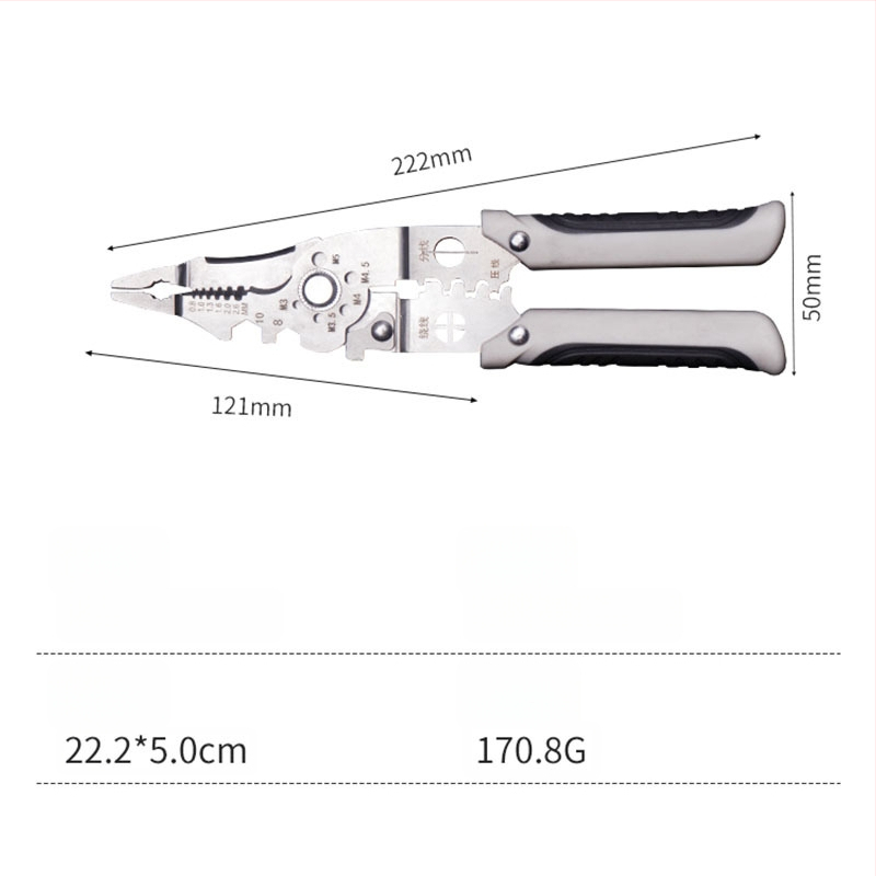 Laidų nuėmimo žnyplės, 21-in-1, nerūdijantis plienas, daugiafunkcinis įrankis