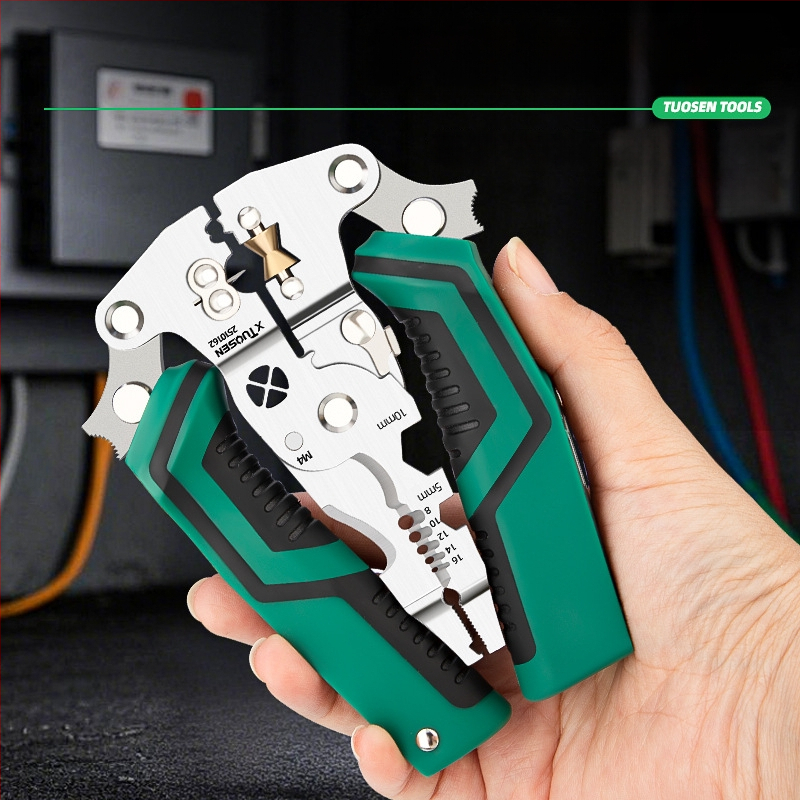 Elektrikų replės laidų odėliavimui su integruotu testeriu, kabelių pjovimas, daugiafunkcinis įrankis