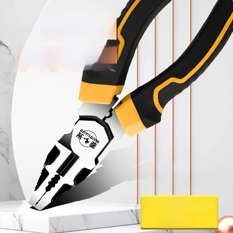 Немски стил: индустриални клещи за тел, ергономични електрически клещи с игловидни носове, универсални челюсти, диаметър на срязване 4,6 мм