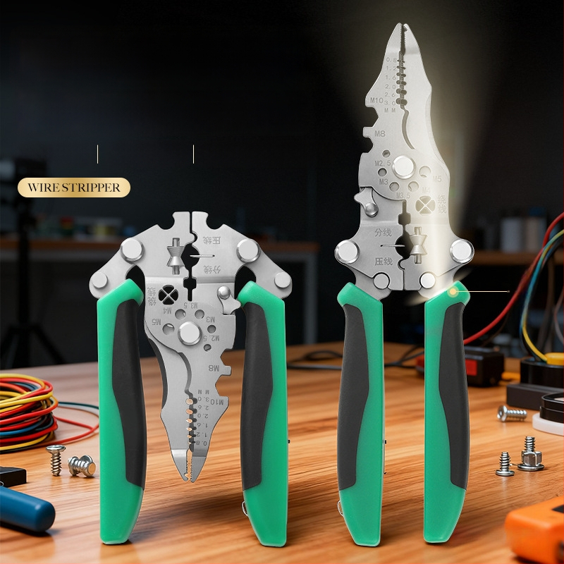 Iš nerūdijančio plieno sulankstomas laidų valiklis su elektriniu testeriu elektrikams