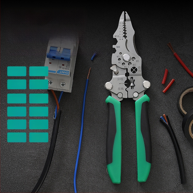 Iš nerūdijančio plieno sulankstomas laidų valiklis su elektriniu testeriu elektrikams