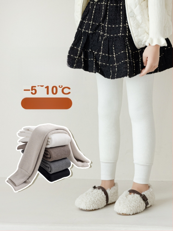 Детски клин за зима с подплата от полар, корейски стил, дължина 9/10, средна талия, полиестер 65%