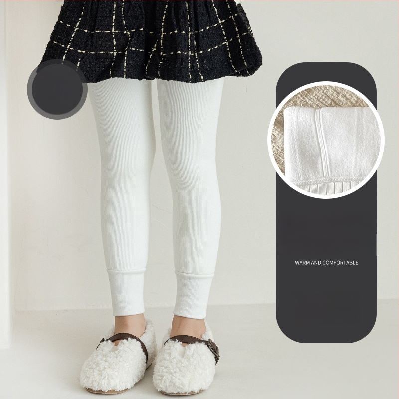 Детски клин за зима с подплата от полар, корейски стил, дължина 9/10, средна талия, полиестер 65%