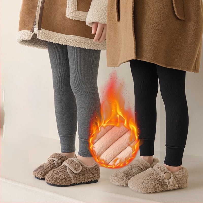 Gyerekeknek fleece-belelt harisnya függőleges csíkokkal, magas derék, téli modell, 64,9% viszkóz, 3–8 éves korosztálynak (100–140 cm)