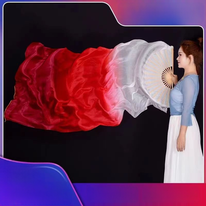 Копринен фен за китайски класически танц | Бранд Dry Dragon Drama Factory | За възрастни | Лято 2024