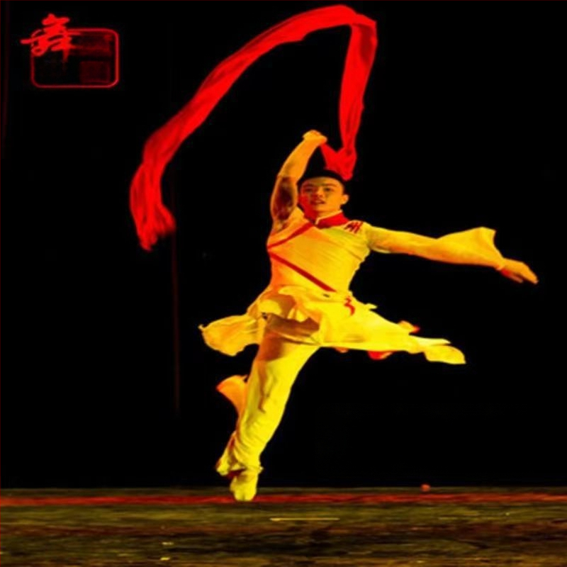 Yangko танцов фен, удължен, двустранен за откриващ танц, Dry Dragon Drama Factory, пролет 2024