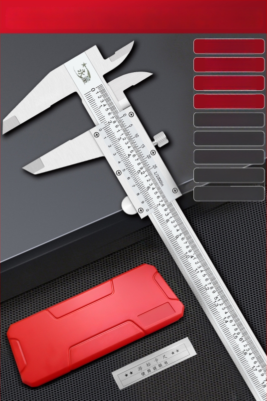 Rozsdamentes acél Vernier tolómérő, nagy pontosságú ipari osztály