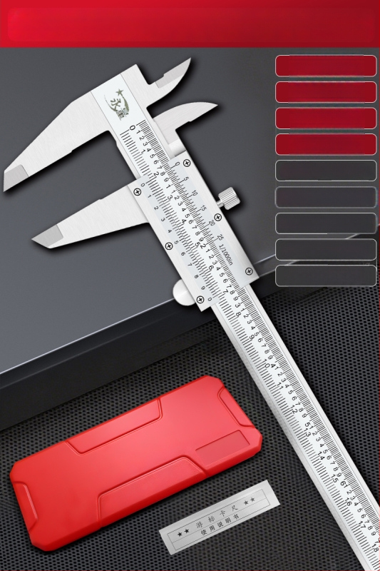 Rozsdamentes acél Vernier tolómérő, nagy pontosságú ipari osztály