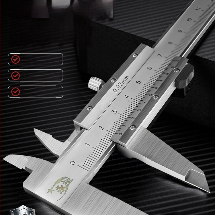 Rozsdamentes acél Vernier tolómérő, nagy pontosságú ipari osztály