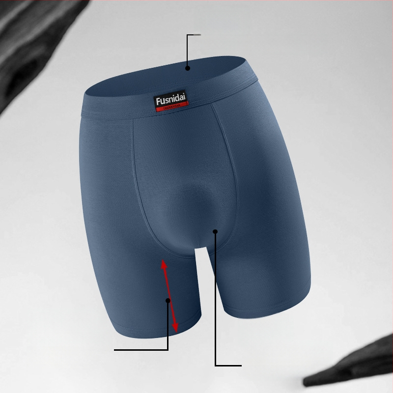 Meeste puuvillased kõrge vöökoha bokserid, hingavad, sportlikud